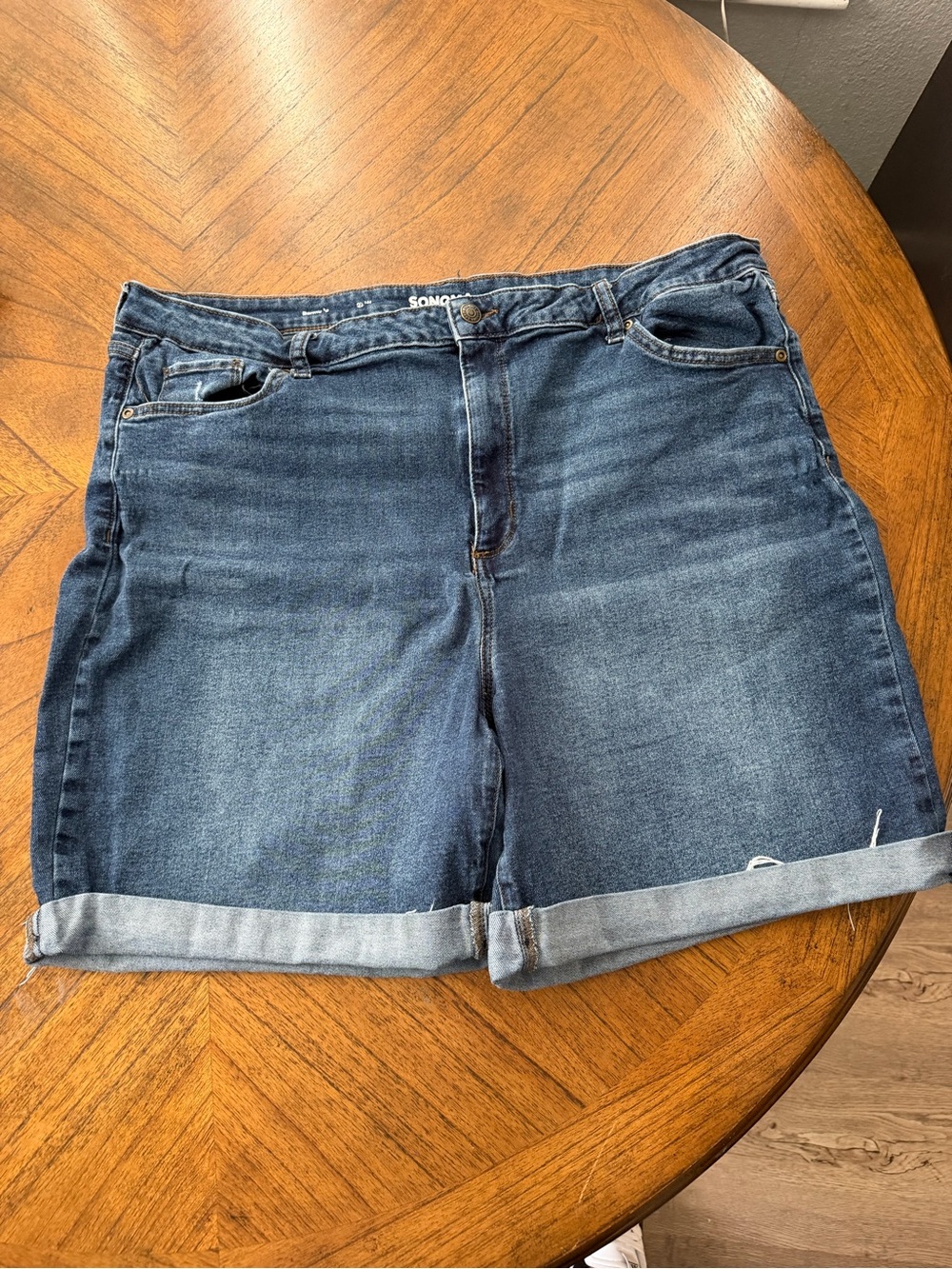 Sonoma Denim Shorts Size 24W Cuffed Stretch Jean Shorts